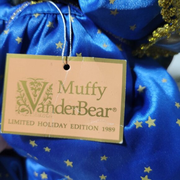 Vintage 80s Muffy VanderBear Muffy Angel Bear 8 inch Plush Christmas Tree Topper - Picture 4 of 6